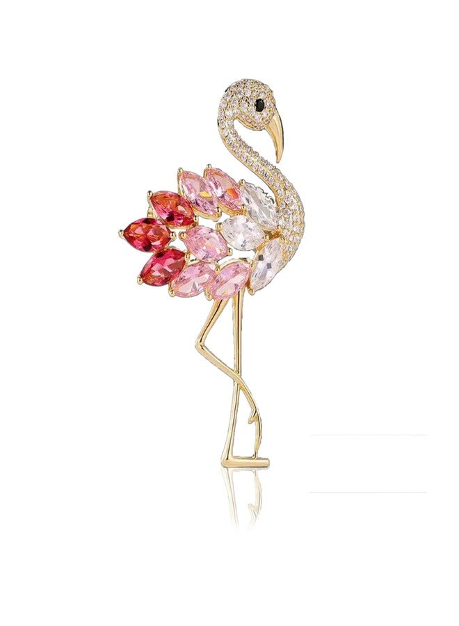 KGCGJVB Flamingo Pin Brooch for Women Pink Animal Brooches Jewelry Elegant Broach Pins for Womens Women's Fashion Accessories Delicate Flamingo Jewelry Brooch for Dress Hat Bag Suit Tie - Image 1